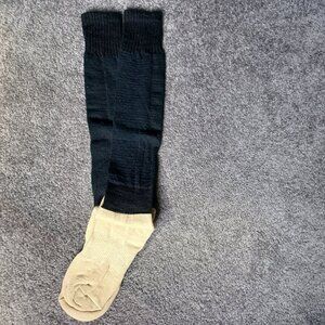 *𝓥𝓲𝓷𝓽𝓪𝓰𝓮 𝗟𝗜𝗡𝗘ONE™ Black/Tan Skiing Socks L